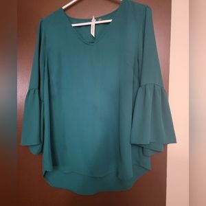 Ny collection, turquoise blouse, size medium